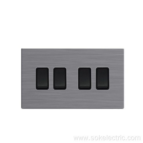 Light Switch 4Gang 2Way Black Insert switches